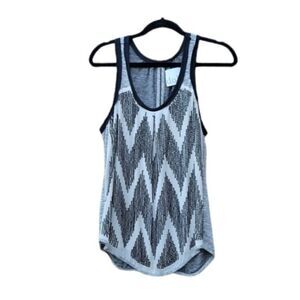 ANTHROPOGIE DOLAN CHEVERON RIVET TRIMMED TANK TOP SILK EDGES MED